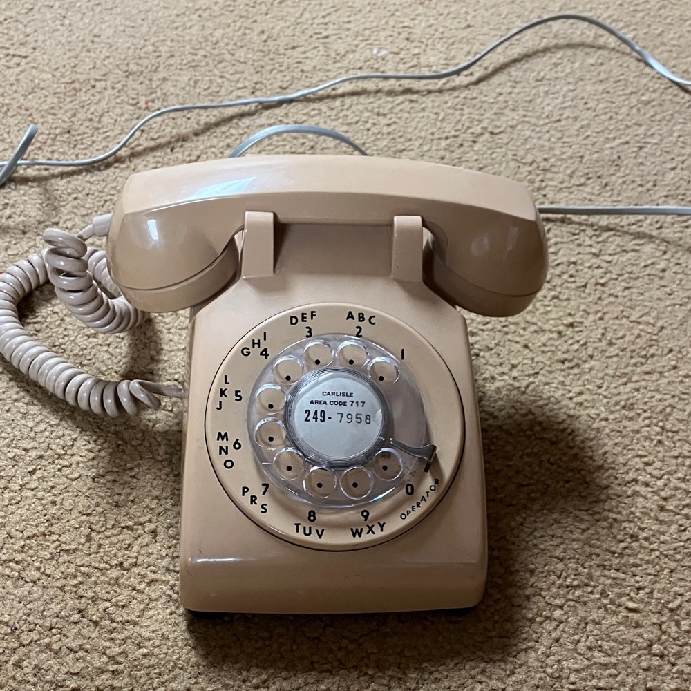 Vintage Rotary Dial Telephone - Tan